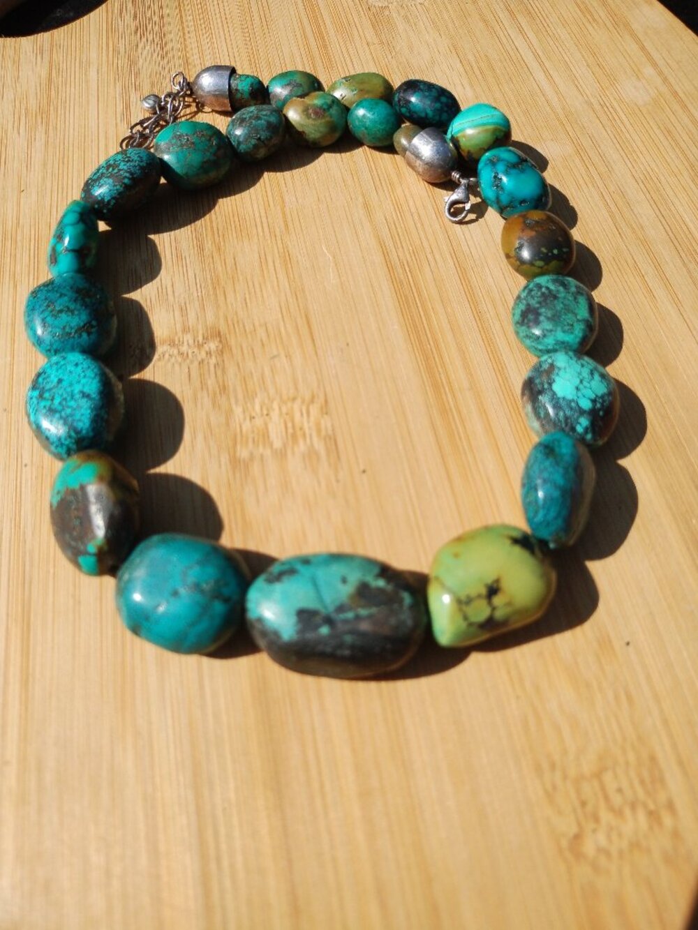 Jay King DTR Chunky Hubei Turquoise nugget necklace 925 Sterling Silver - Picture 2 of 8